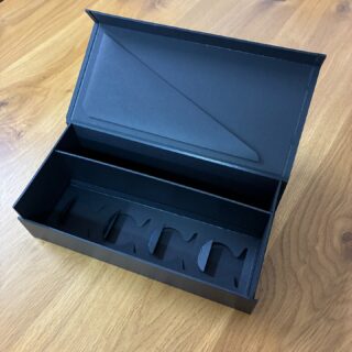 化粧箱】K-1046B 720ml太・細兼用1本箱 黒 88×88×300mm (200枚入